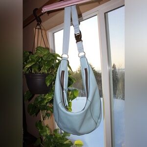 Baby Blue Leather Satchel